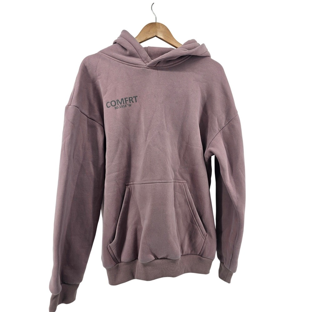 Comfrt Hoodie Unisex Medium Mauve Good Days Ahead Oversized Fleece Pullover Logo